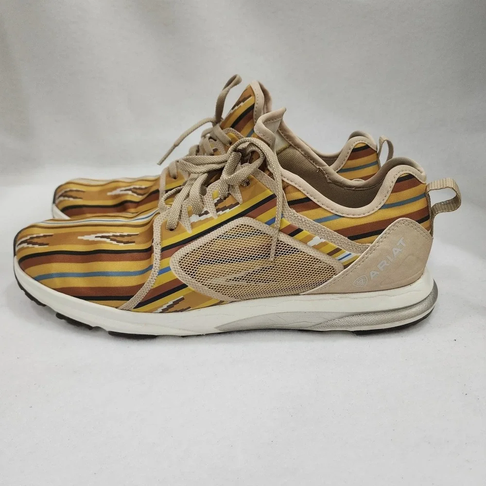 Ariat Fuse 10031630 Sneakers Womens 11 B Mustard Yellow Aztec Athletic Shoes